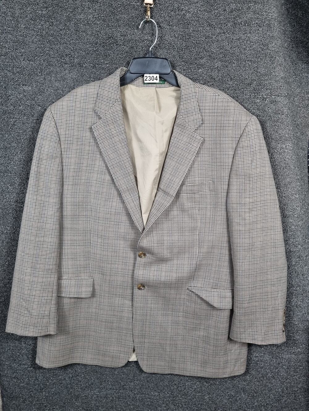 VTG Lauren Ralph Lauren Wool Sport Coat Blazer Mens Sz 48R Houndstooth Casual
